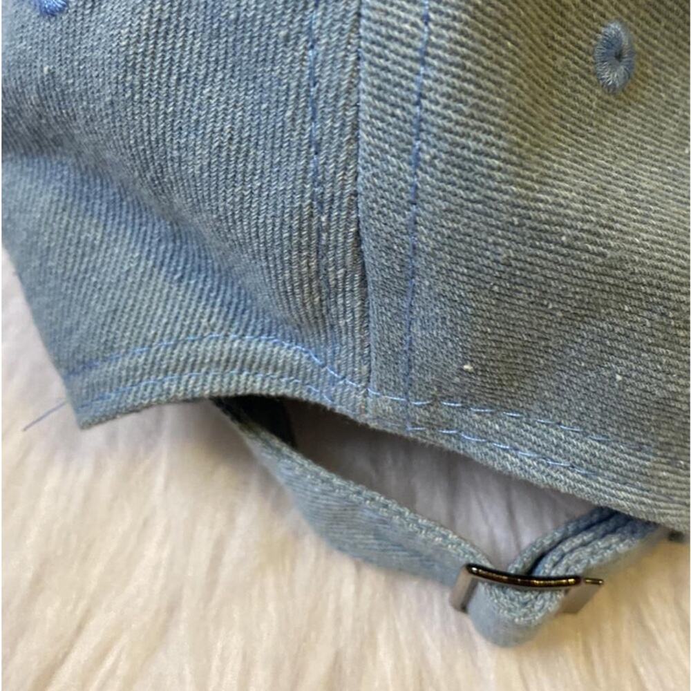 Steve Madden Denim Hat Womens Bolts Patch Adjustable Back Blue - Picture 8 of 10